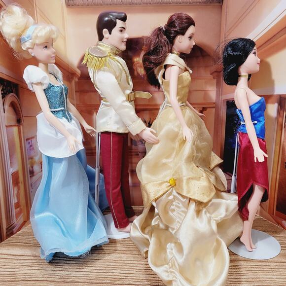 Disney Store Cinderella Prince Charming Mattel Princess Belle Snow White Dolls - Picture 9 of 11